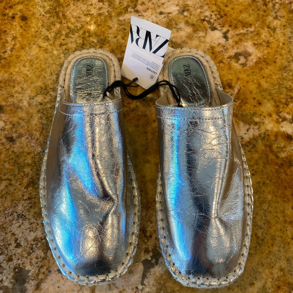Zara Silver Leather Shoes